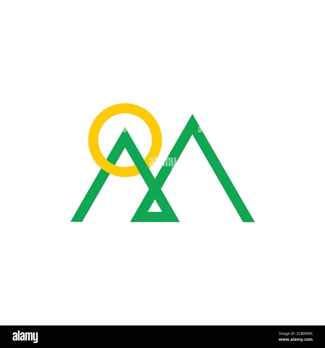 letter m mountain overlapping line logo vector Stock Vector