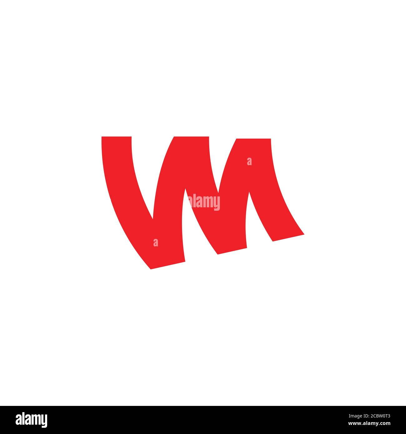 letter wm simple linked geometric line logo vector Stock Vector