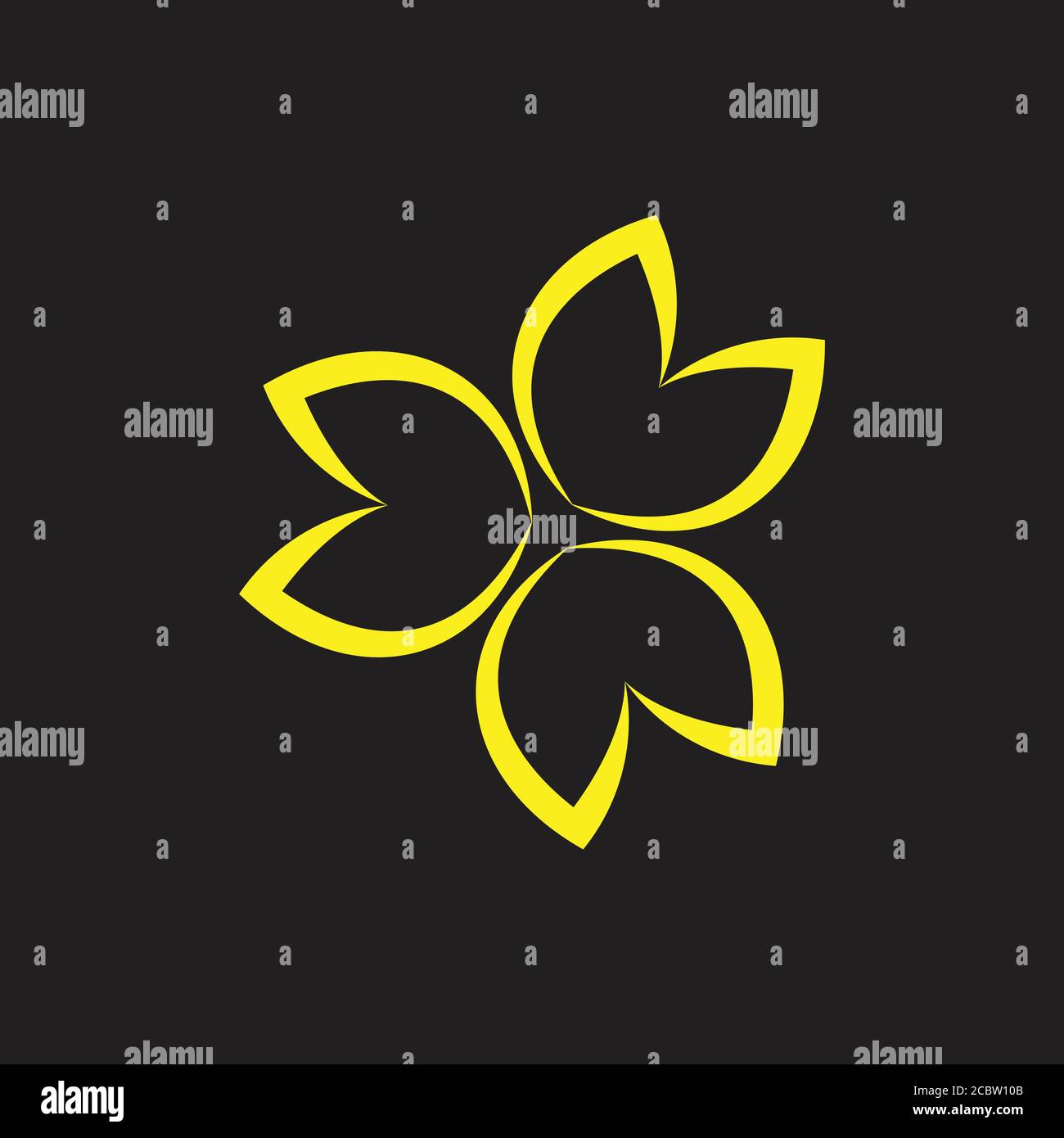 flower triangle leaf shape logo vector Stock Vector