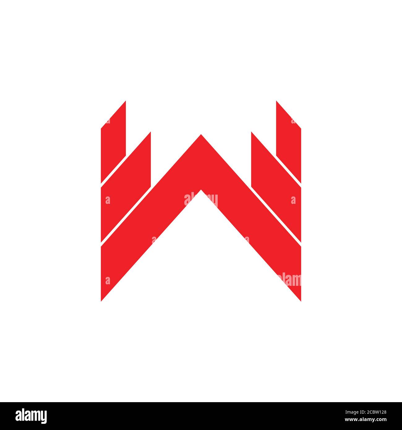 letter w simple geometric paper logo vector Stock Vector Image & Art ...