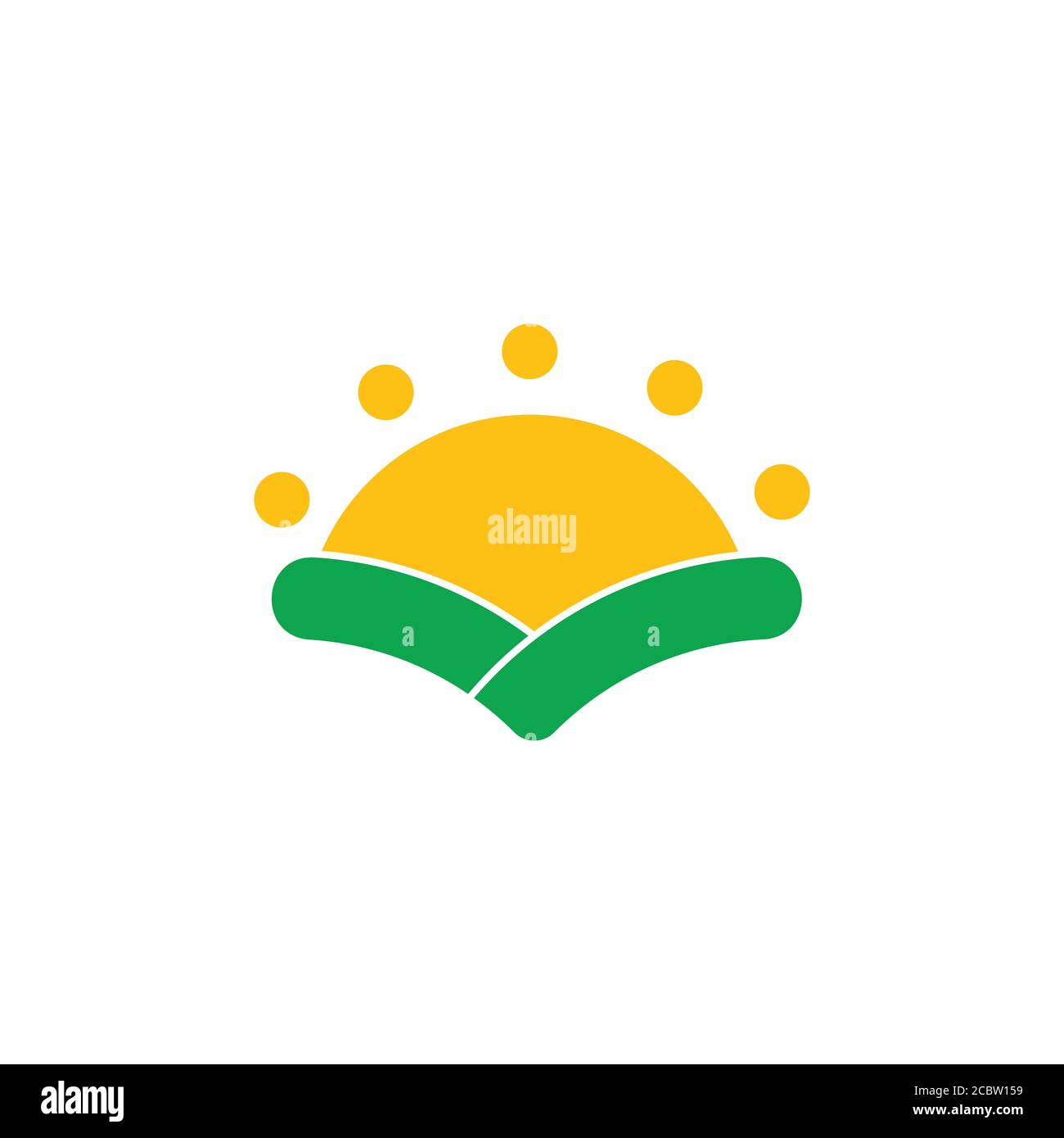 dots sun and grass field symbol logo vector Stock Vector Image & Art ...