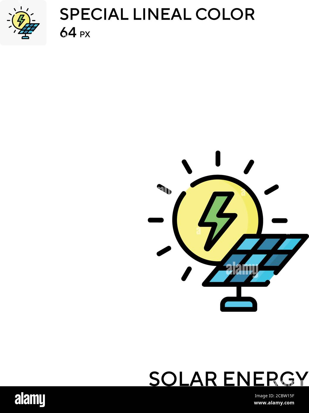 Solar energy Special lineal color vector icon. Solar energy icons for ...
