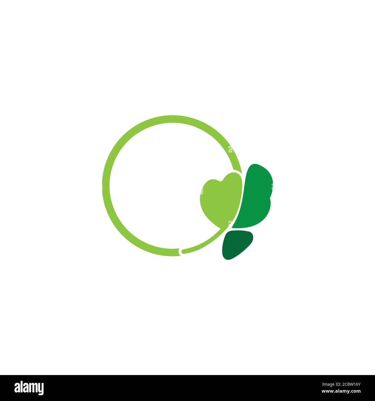 simple circle leaf parsley design logo vector Stock Vector