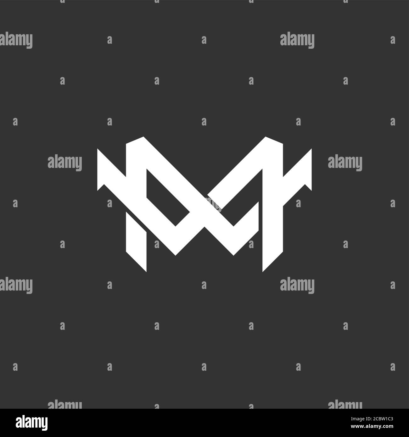 letter m linked arrow geometric line logo vector Stock Vector Image ...