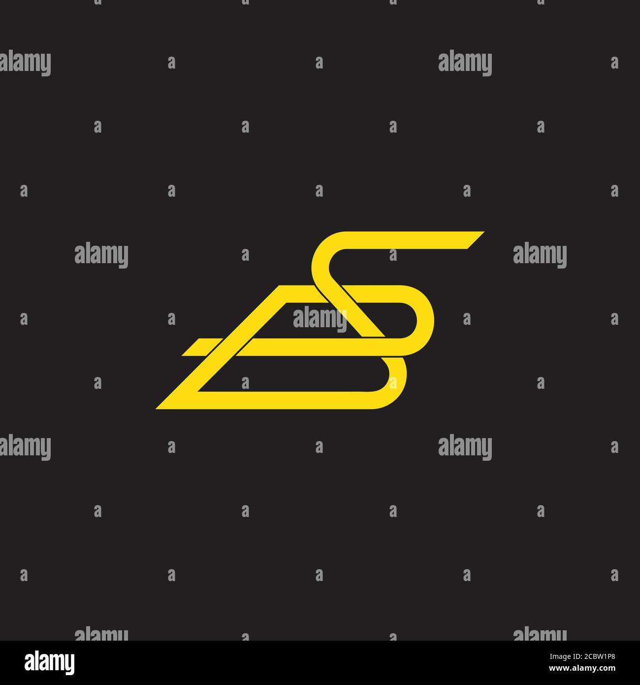 letter sb linked overlapping lines logo vector Stock Vector