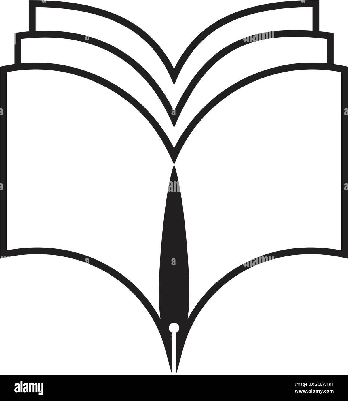book pen lines art geometric logo vector Stock Vector