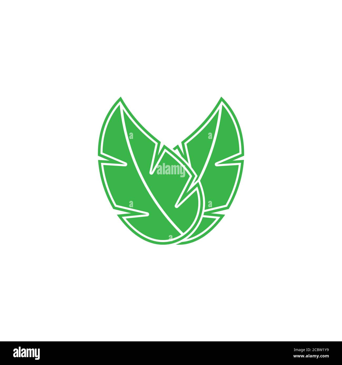 linked clear geometric leaf food organic symbol vector Stock Vector