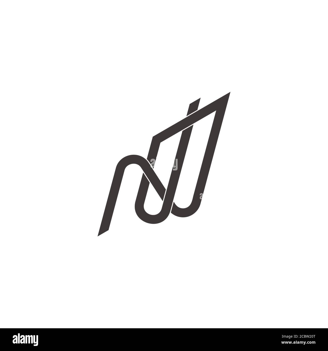 abstract letter nw linked overlapping lines logo vector Stock Vector