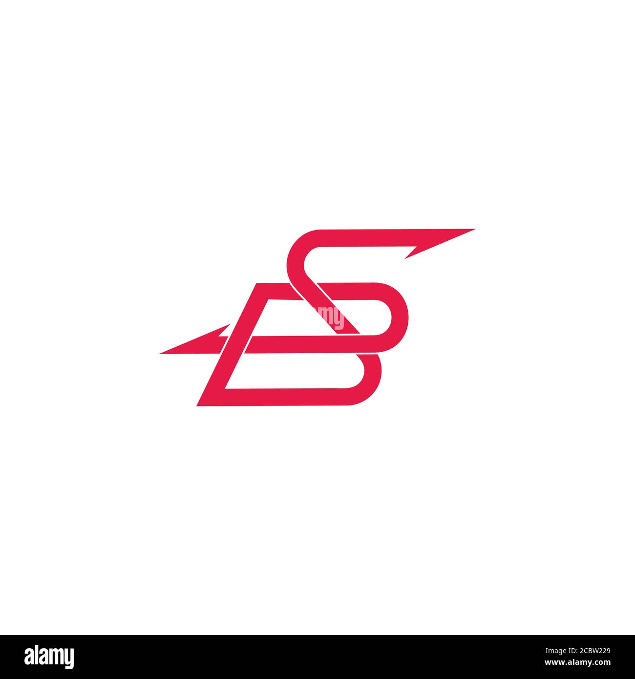 letter sb linked overlap arrows motion logo vector Stock Vector