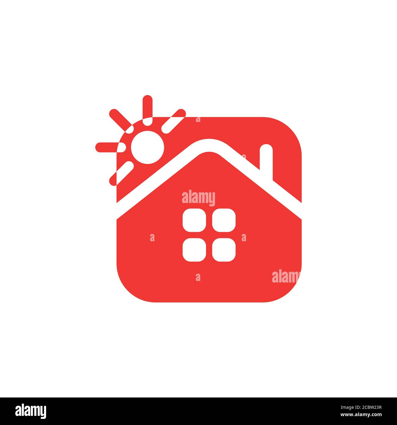 simple geometric negative space home square vector Stock Vector