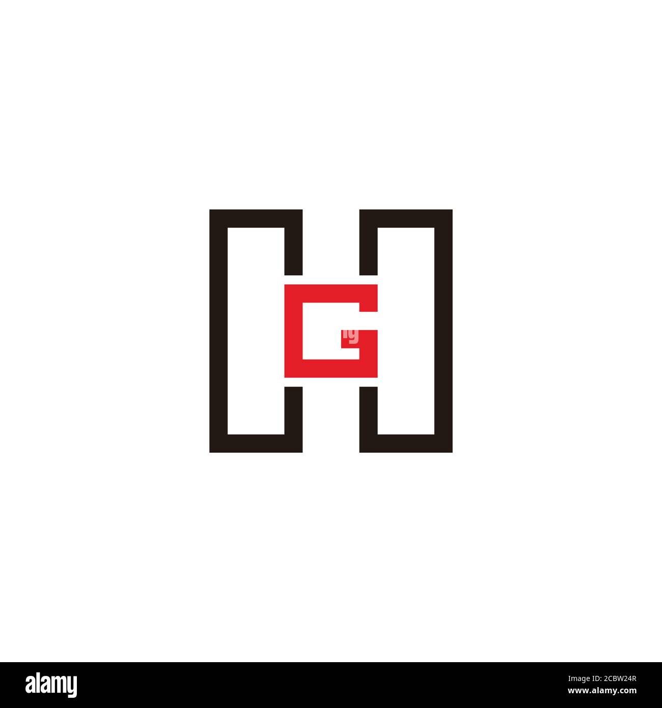 letter hg geometric simple construction logo vector Stock Vector