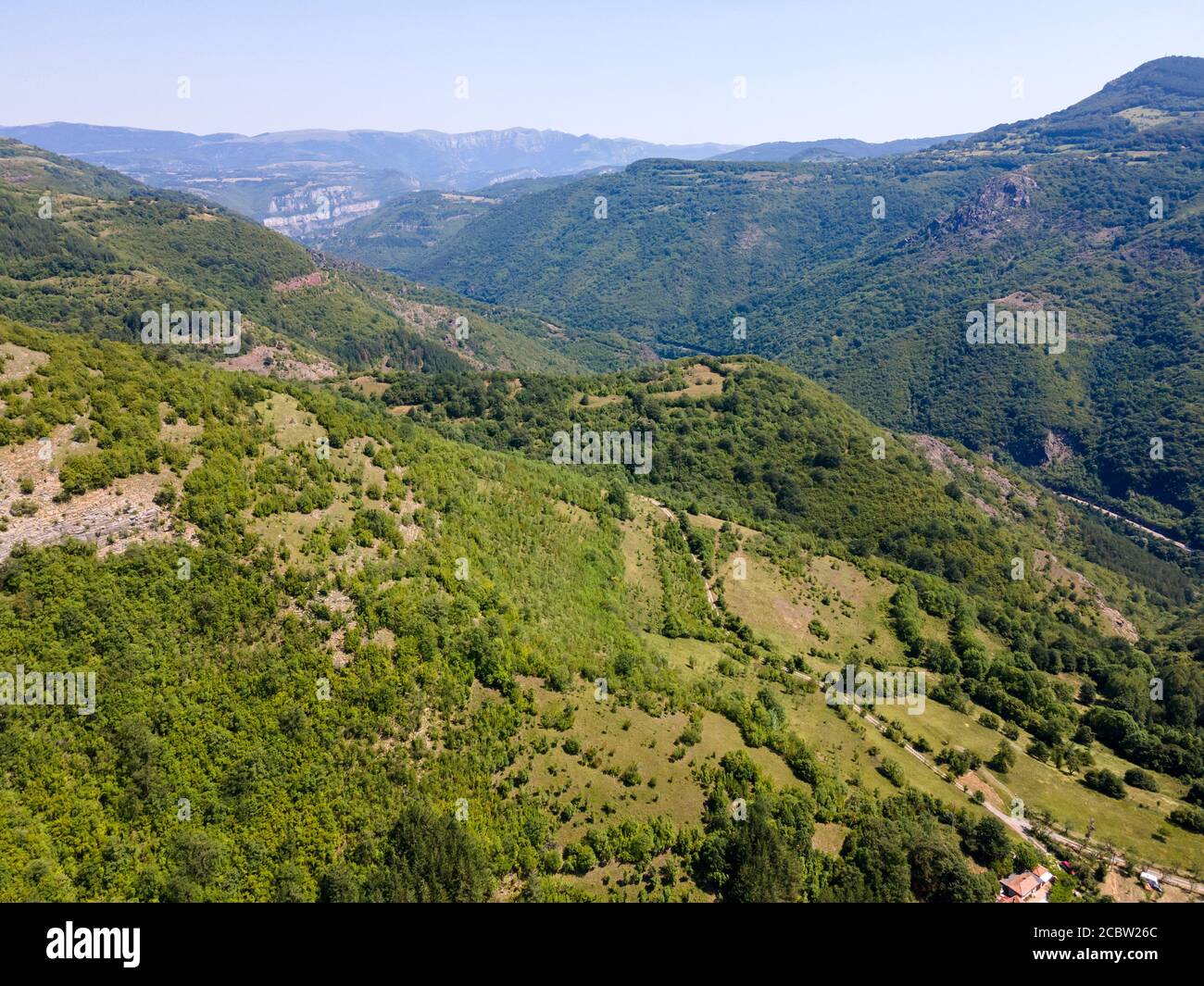 Aerial view of Iskar river Gorge, Balkan Mountains, Bulgaria Stock ...