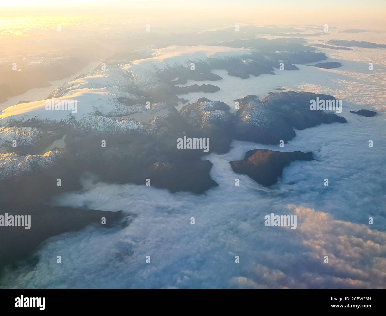 The view from a plane of the landscape of Norway Stock Photo