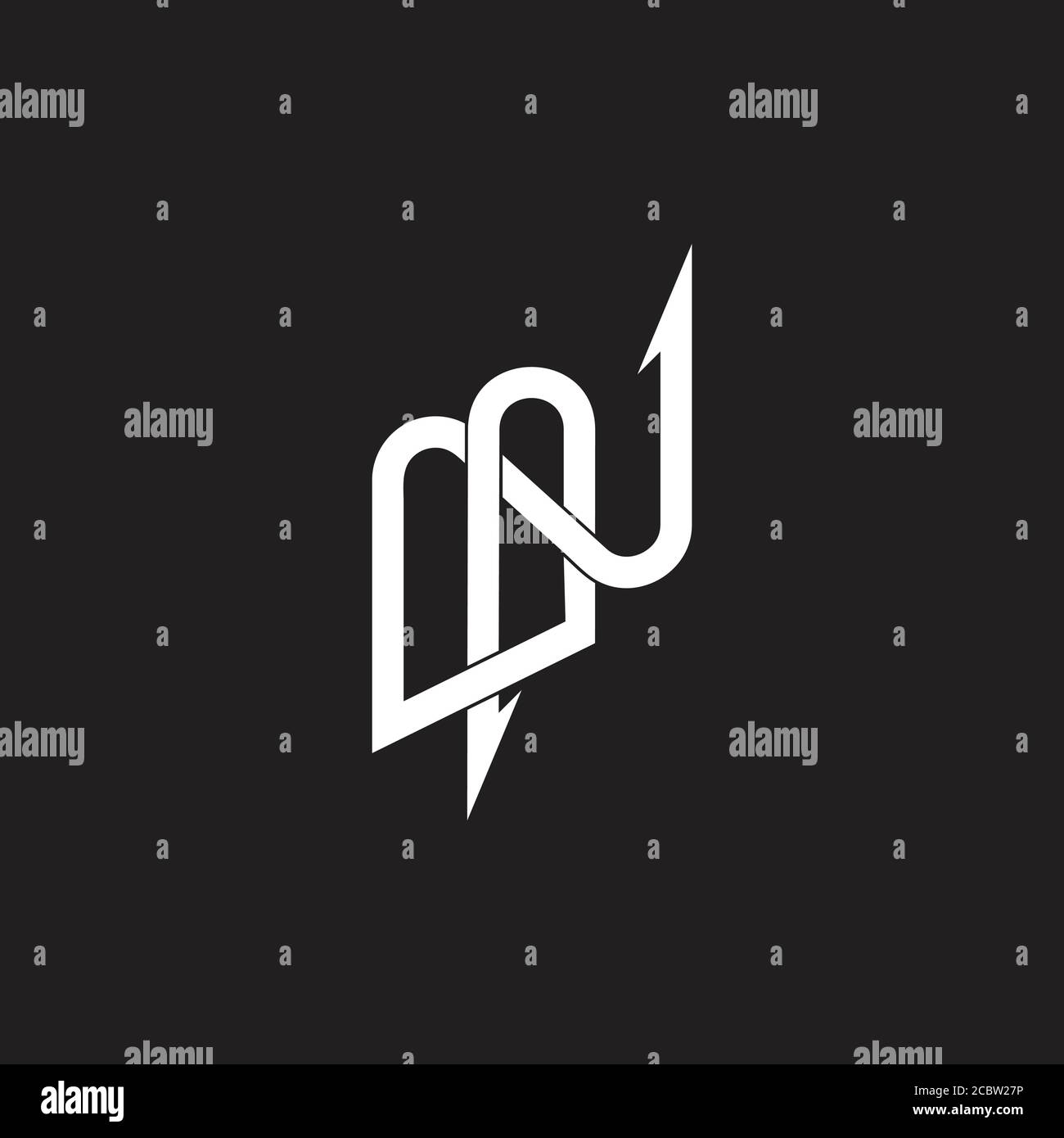 letter mn abstract linked arrow lines logo vector Stock Vector