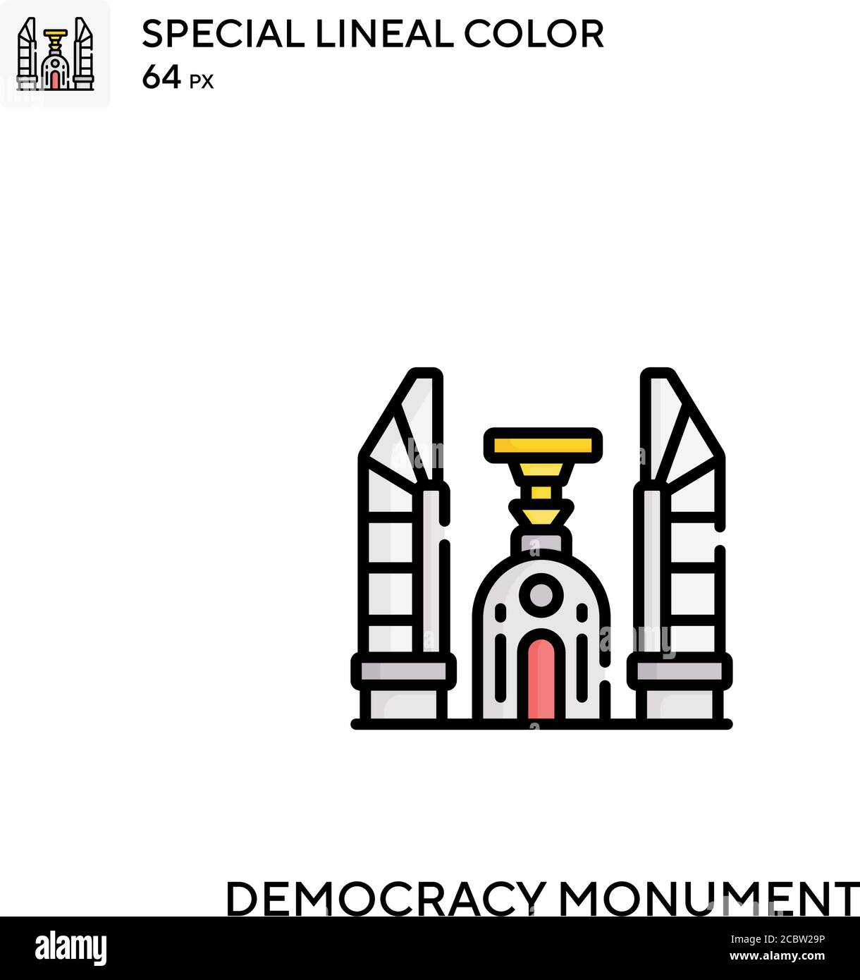 Democracy monument Special lineal color vector icon. Democracy monument icons for your business project Stock Vector