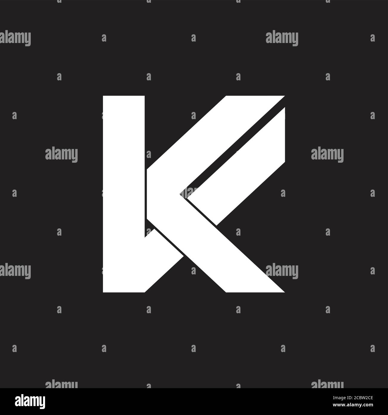 letter vk simple geometric logo vector Stock Vector