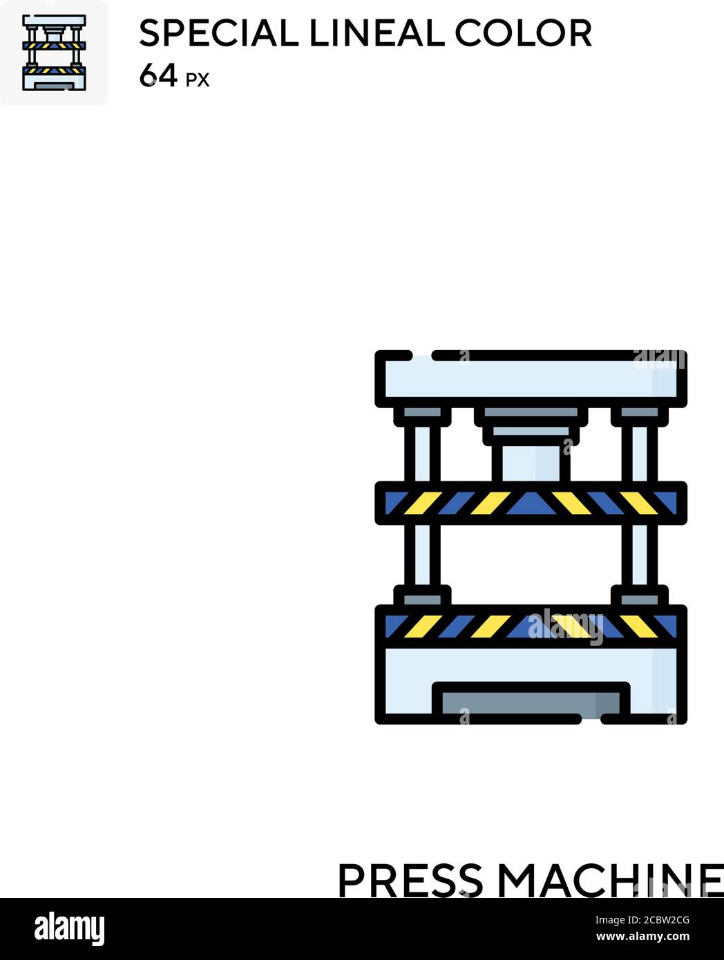 Press machine Special lineal color vector icon. Press machine icons for ...