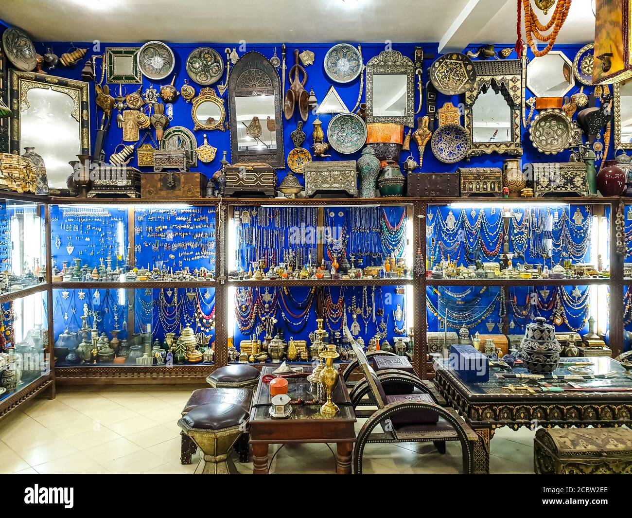 Inside a shop in Ouarzazate Stock Photo