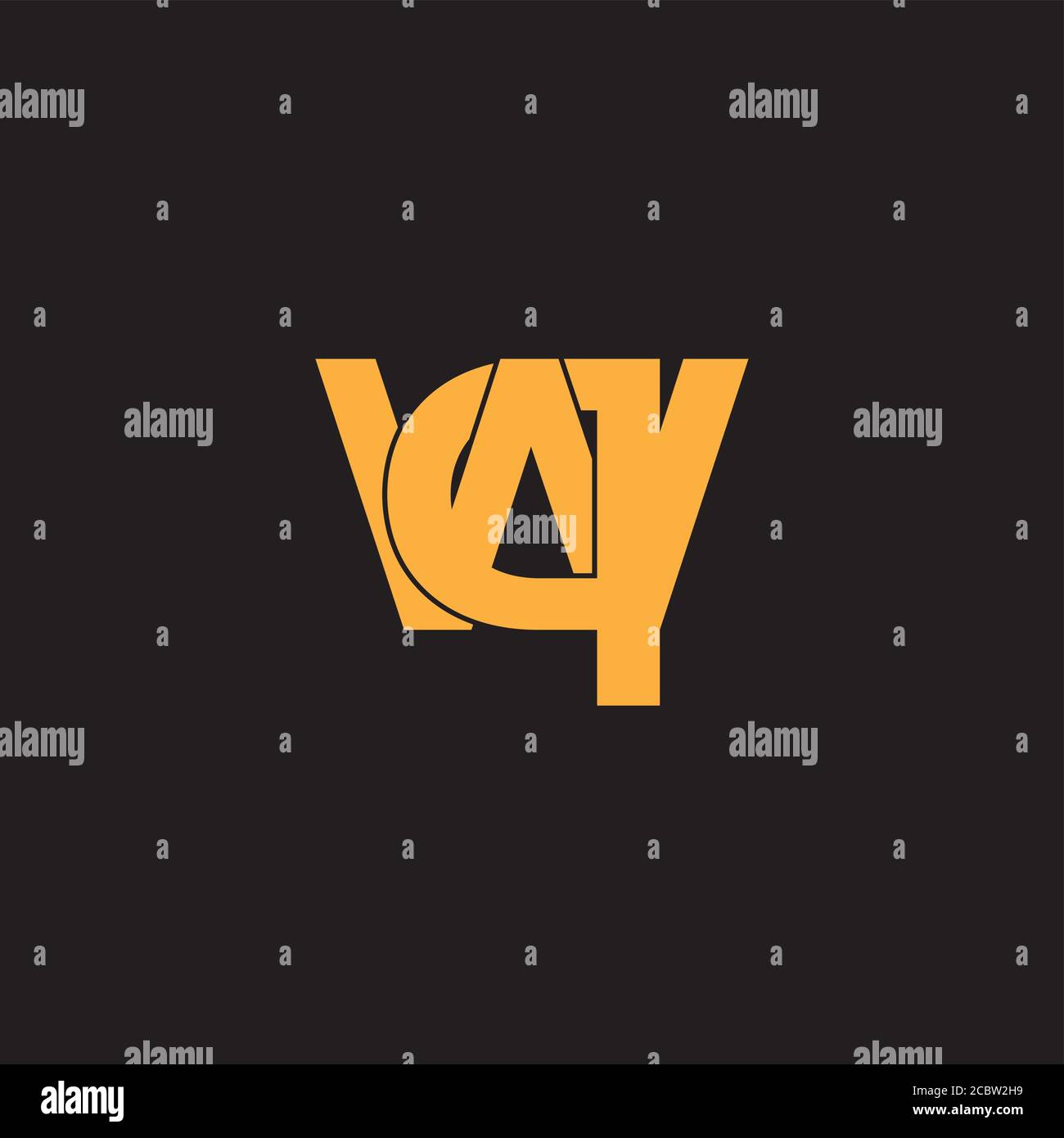 letter wq 3d flat geometric logo vector Stock Vector