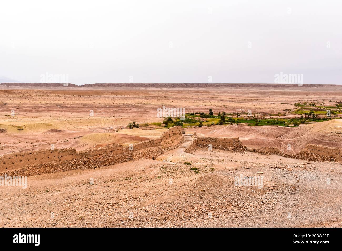 The view of a barren landscape from Ait Benhaddou Stock Photo