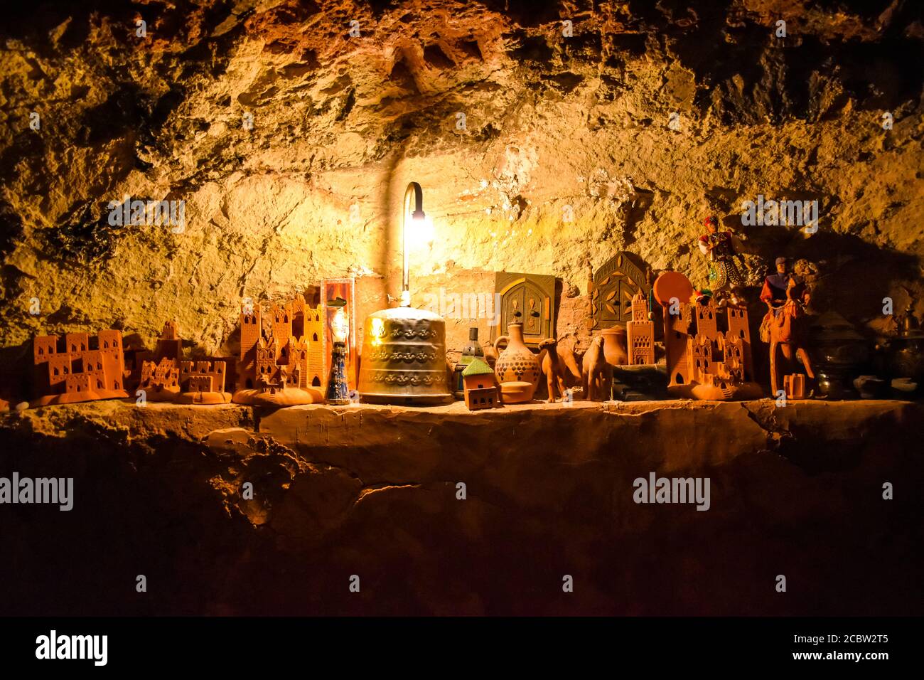 Inside a Berber cave in Ouarzazate Stock Photo