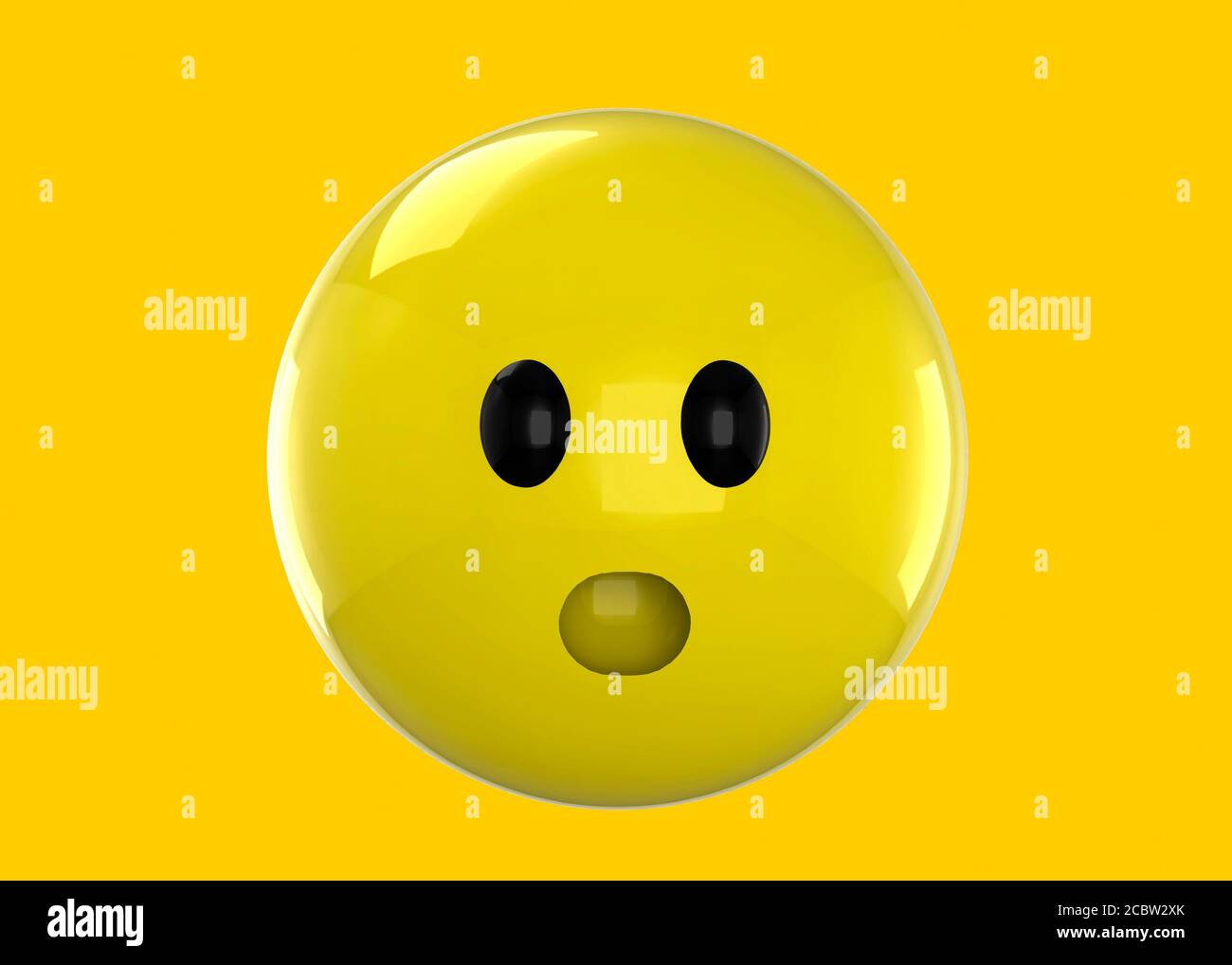 The Stunned Emoticon - 3D Stock Photo