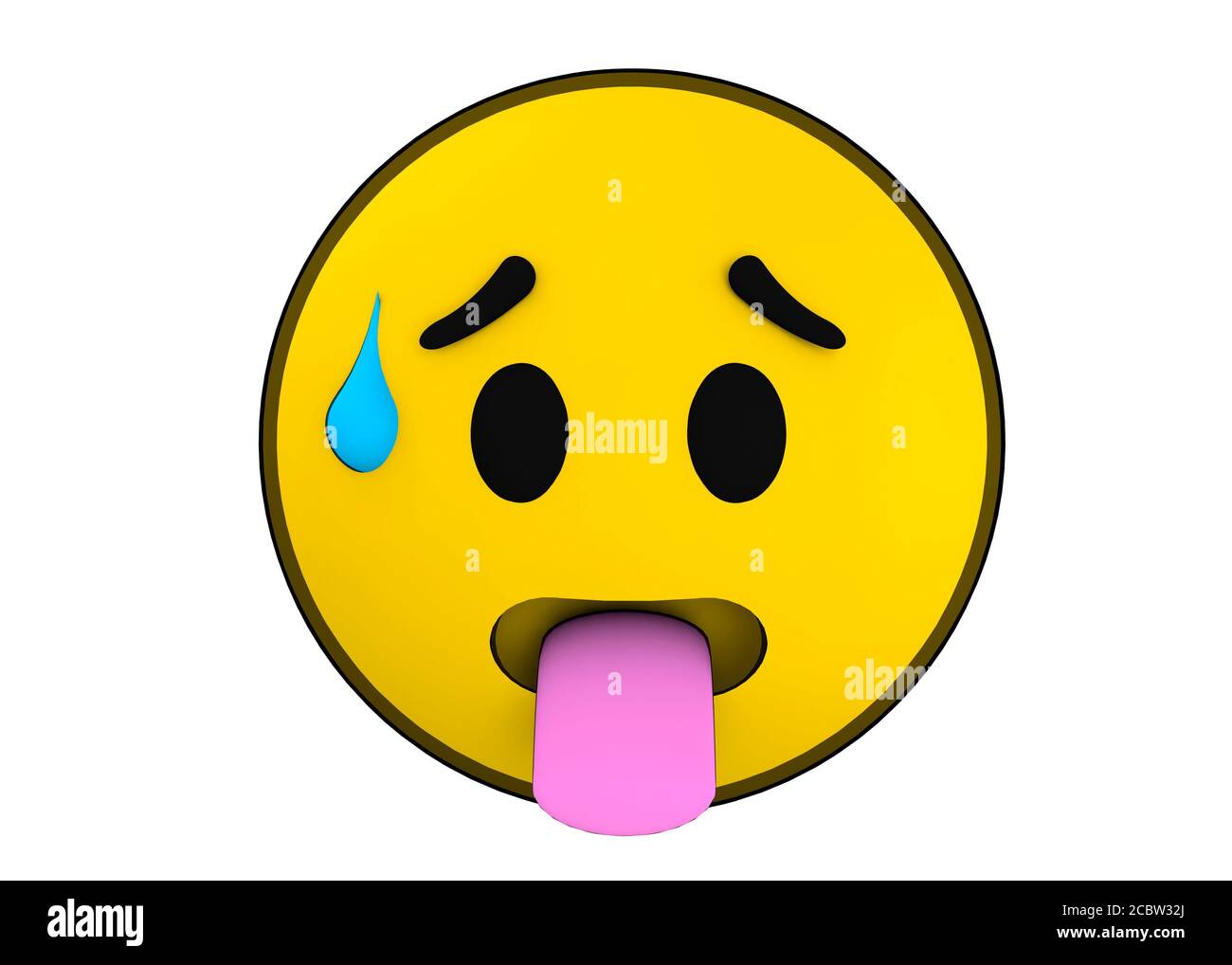 Tired Emoticon - 3D icon Stock Photo