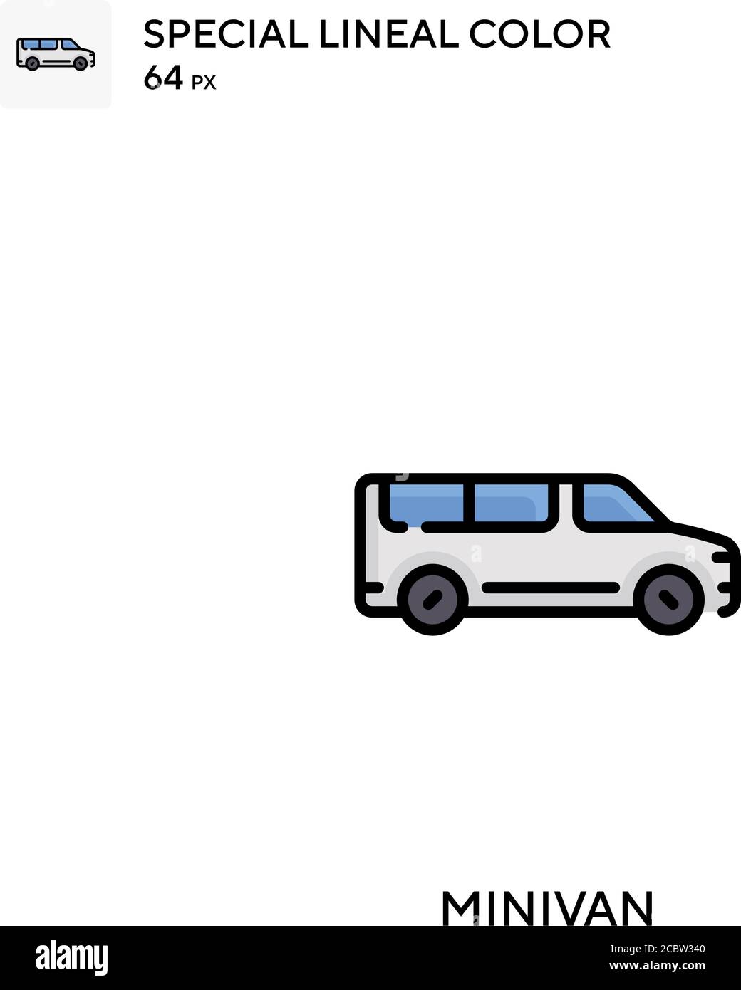 Minivan Special lineal color vector icon. Minivan icons for your business project Stock Vector