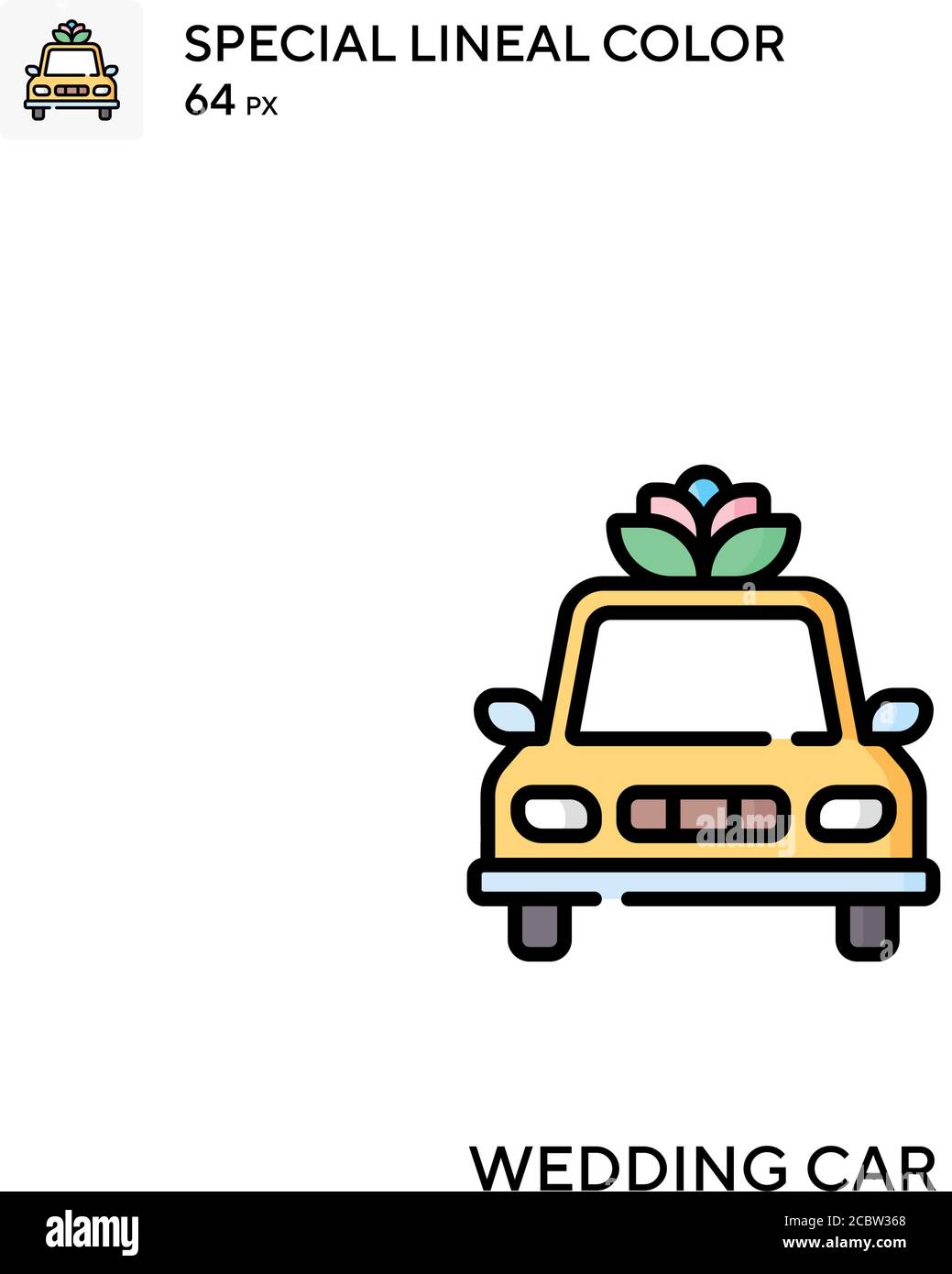 Wedding car Special lineal color vector icon. Wedding car icons for ...