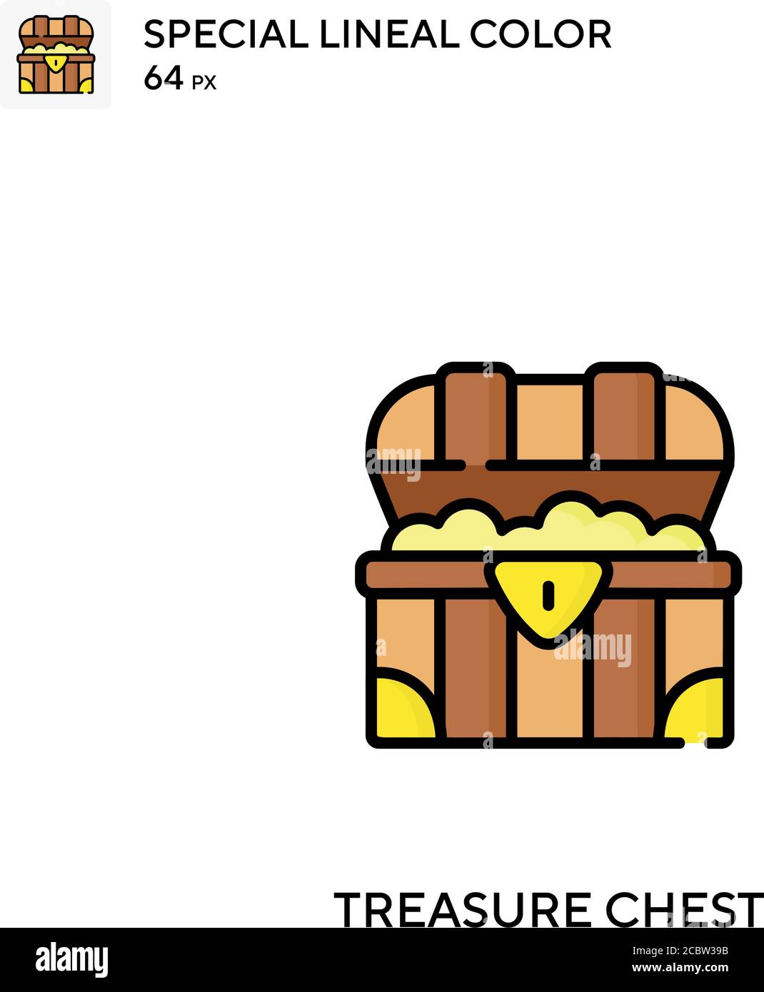 Treasure chest Special lineal color vector icon. Treasure chest icons ...