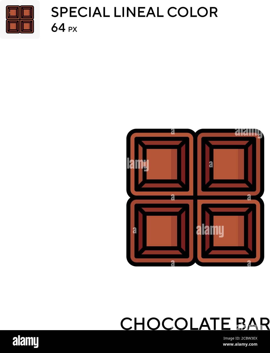 Chocolate bar Special lineal color vector icon. Chocolate bar icons for ...