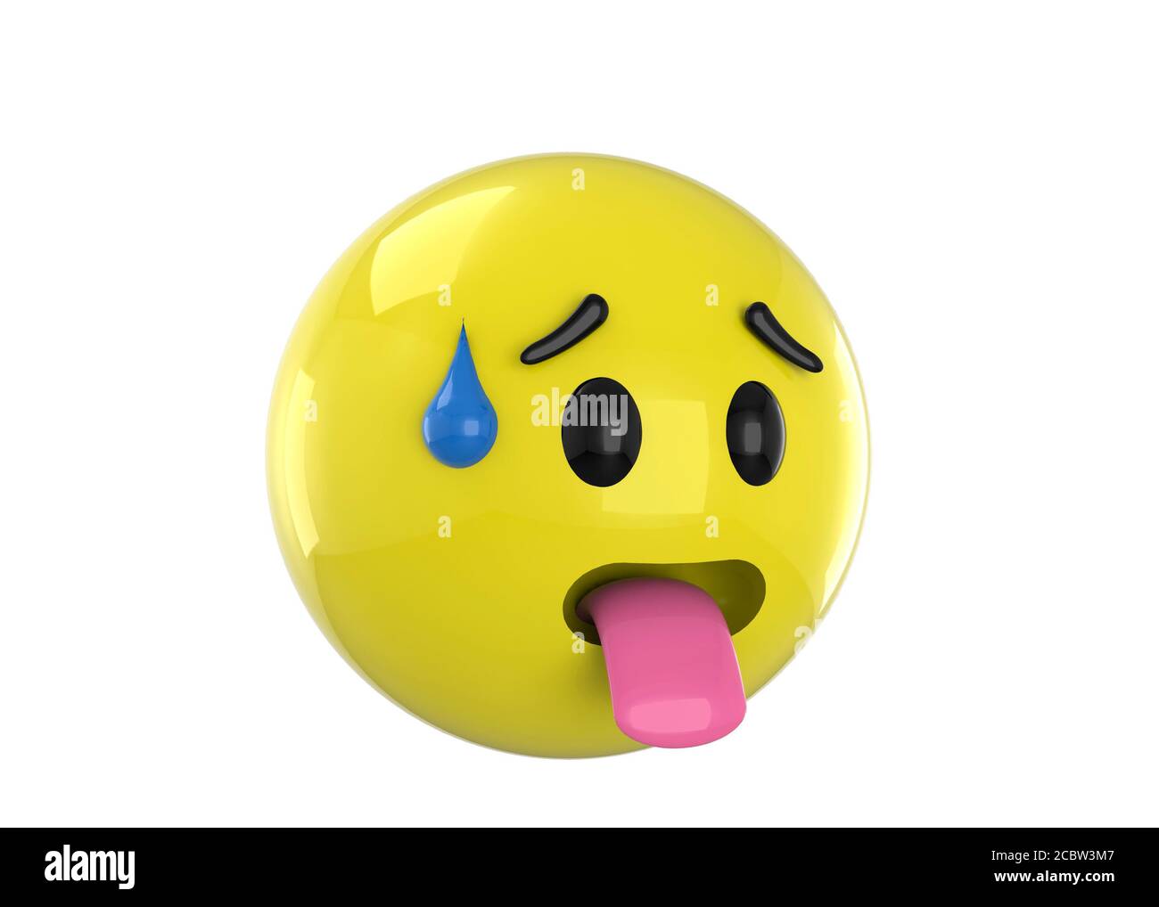 Tired Emoticon - 3D icon Stock Photo
