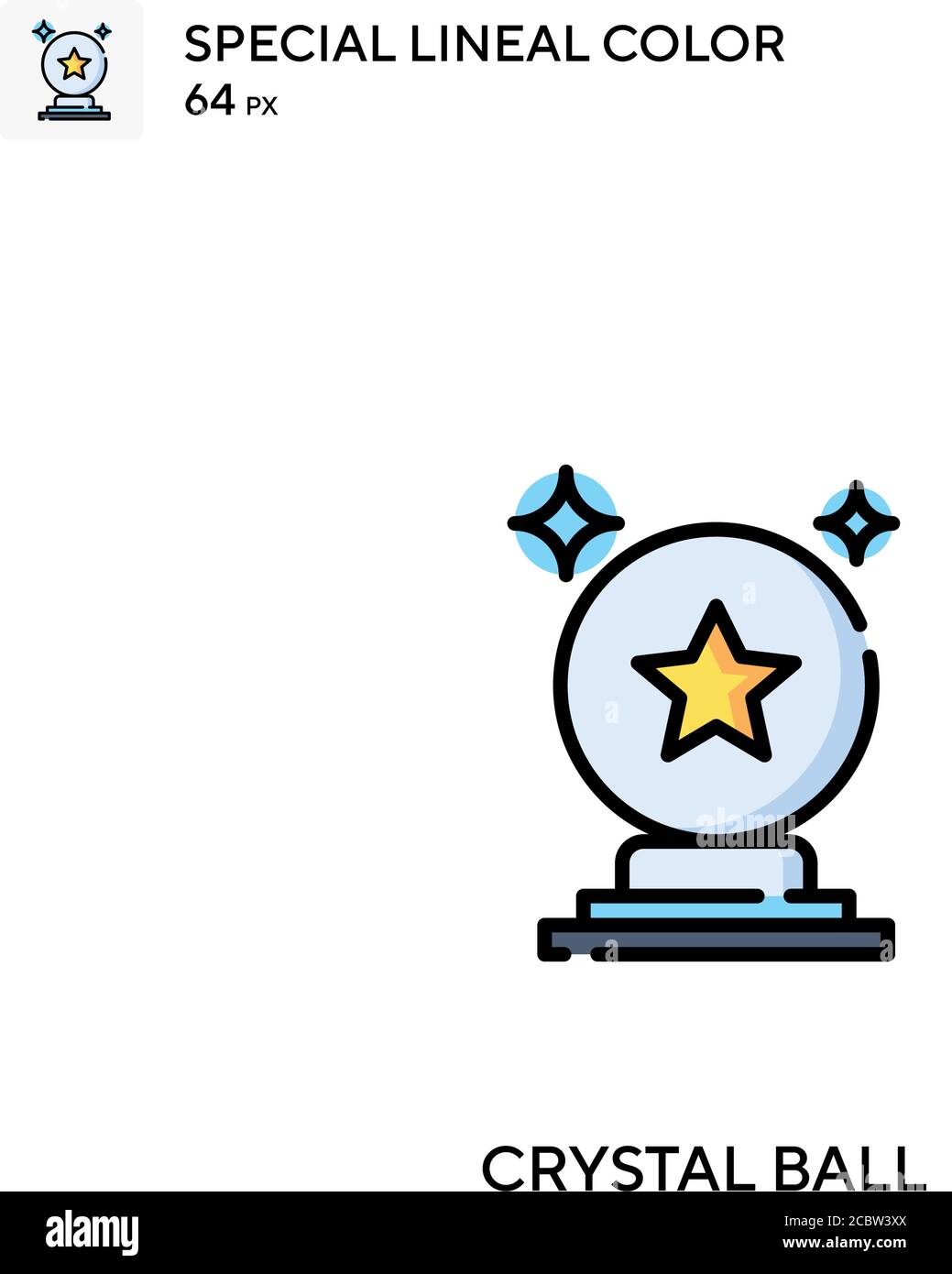 Crystal ball Special lineal color vector icon. Crystal ball icons for ...