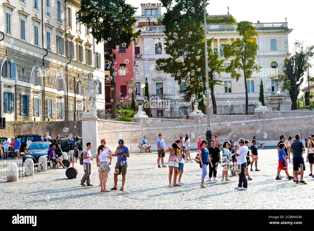 People in Piazza del Popolo Stock Photo