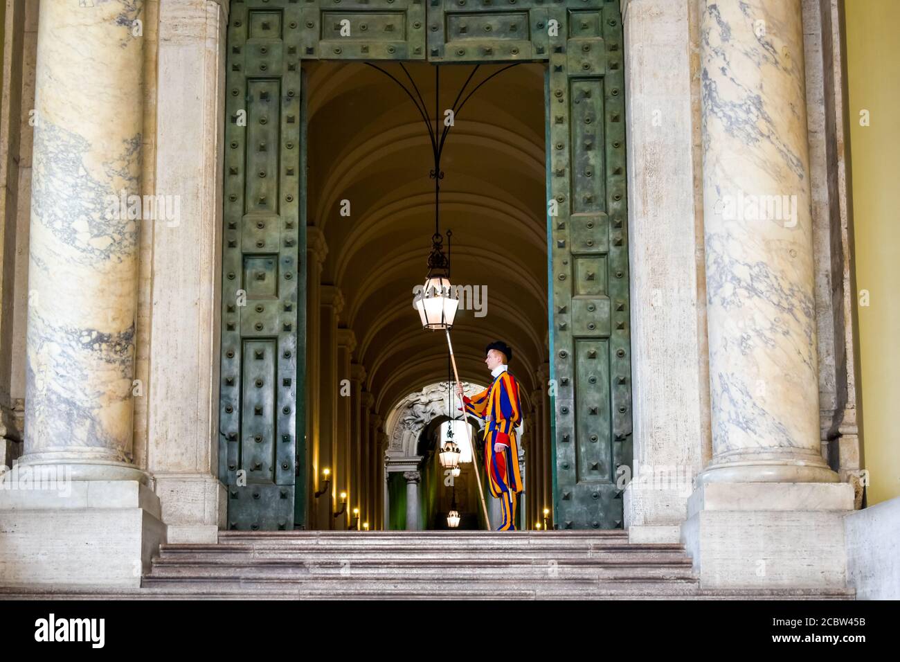 A Swiss Guard at the Vatican Stock Photo