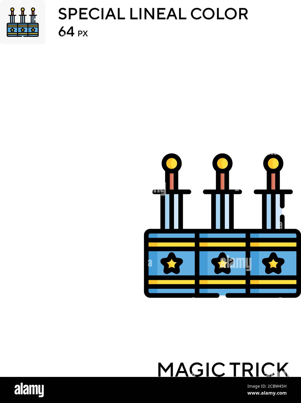 Magic trick Special lineal color vector icon. Magic trick icons for ...