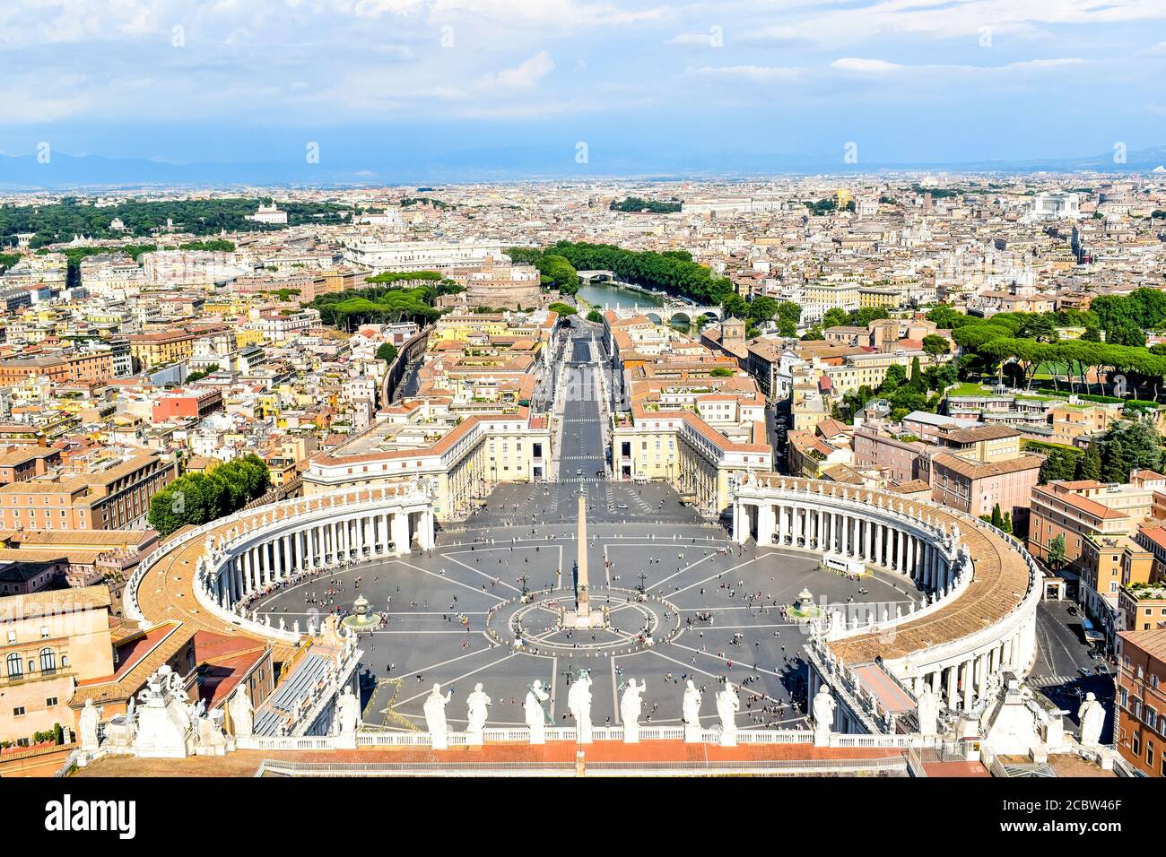 View of St. Peter's Square from St. Peter's Dome Stock Photo