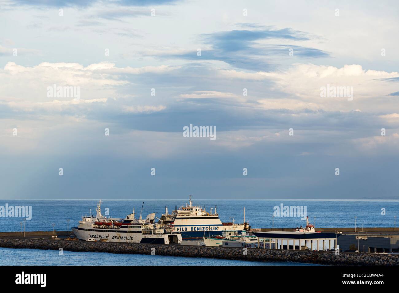 Schiffsanleger, Kyrenia, Girne, Türkische Republik Nordzypern Stock Photo