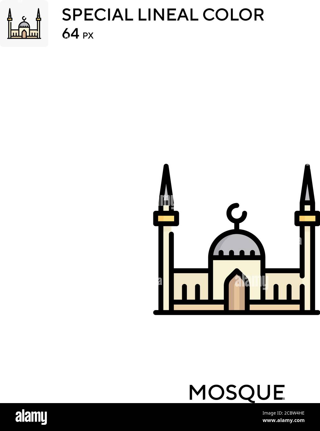 Mosque Special lineal color vector icon. Mosque icons for your business project Stock Vector