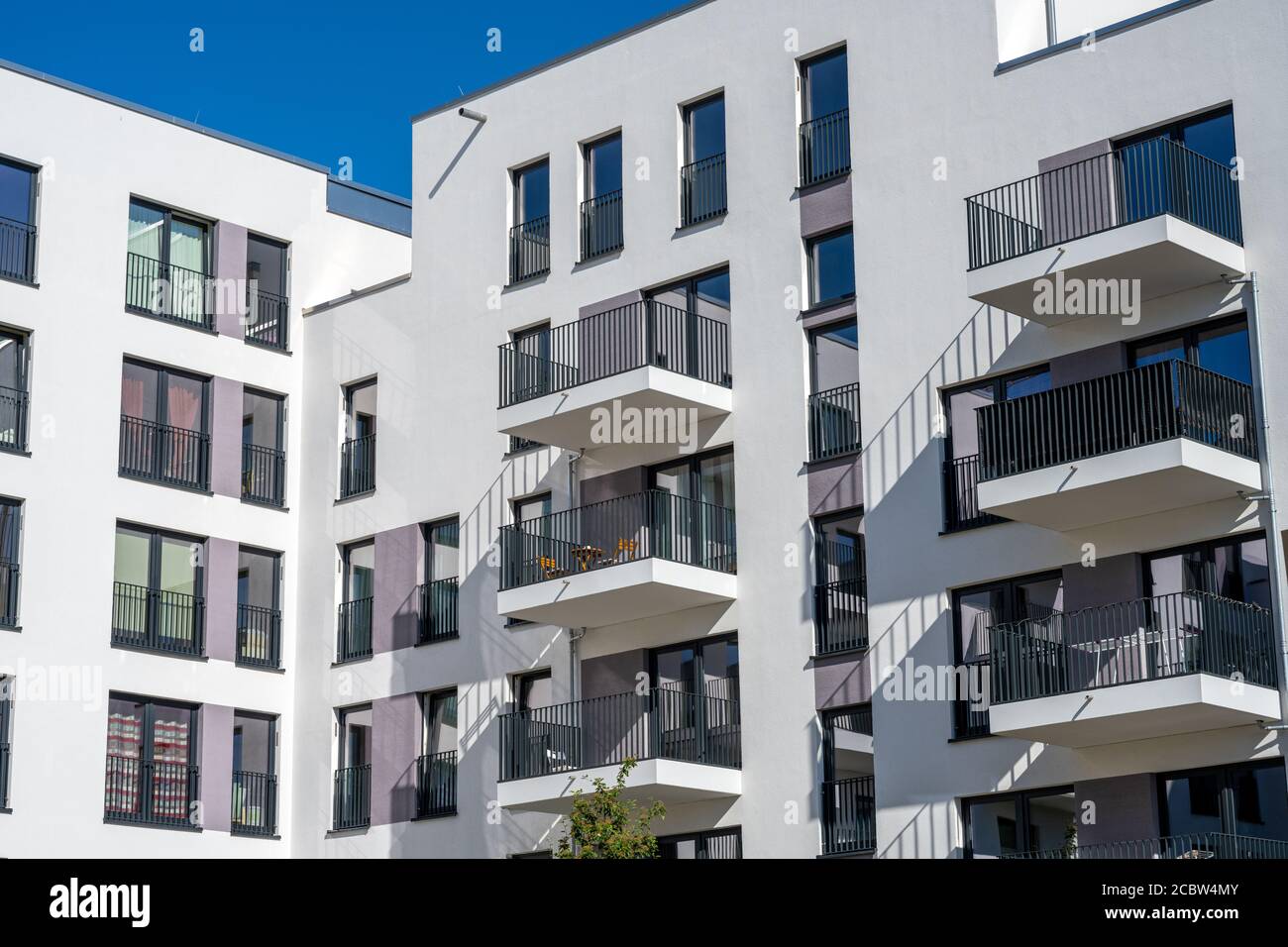 Detail of a modern apartment building seen in Berlin, Germany Stock ...