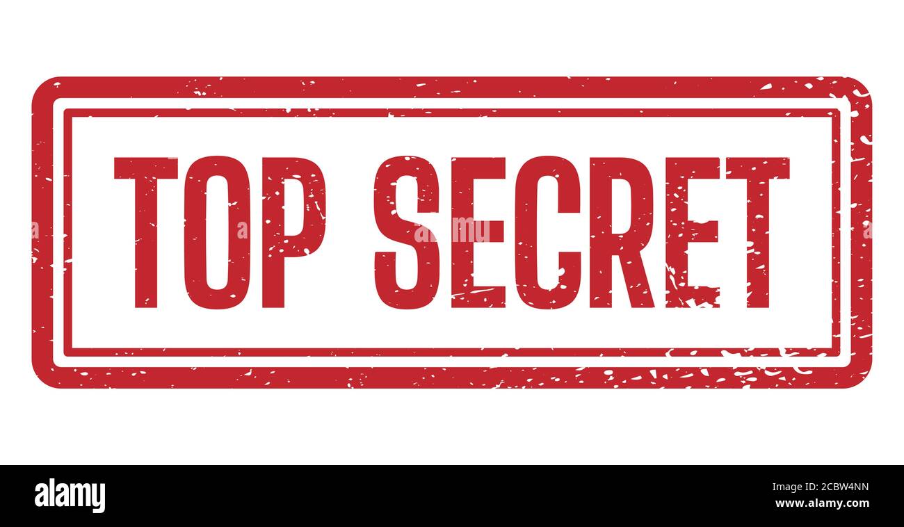 Top secret rubber stamp. For documents isolated on white background