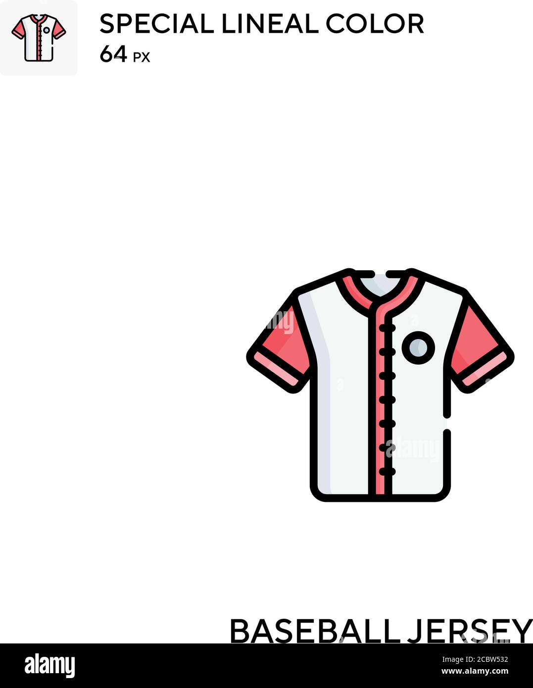 Baseball jersey Special lineal color vector icon. Baseball jersey icons