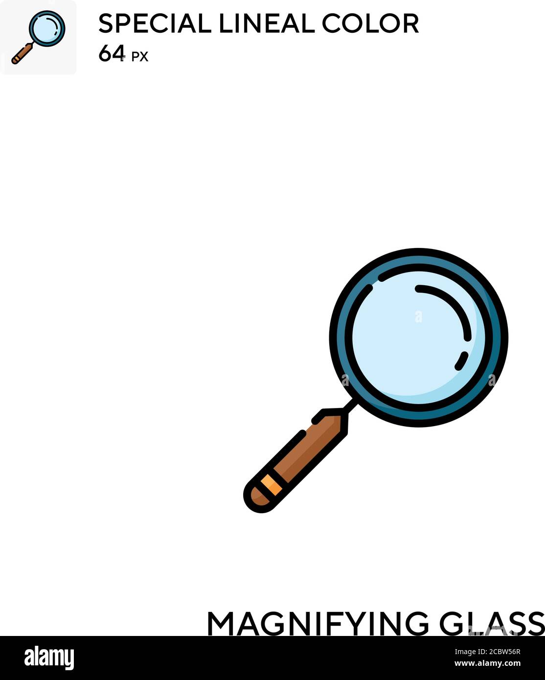 Magnifying glass Special lineal color vector icon. Magnifying glass ...