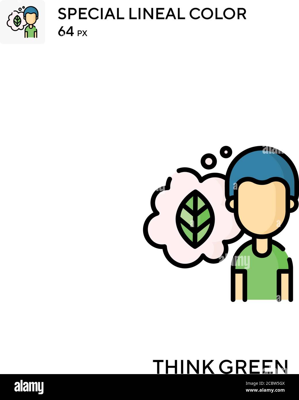 Think green Special lineal color vector icon. Think green icons for ...