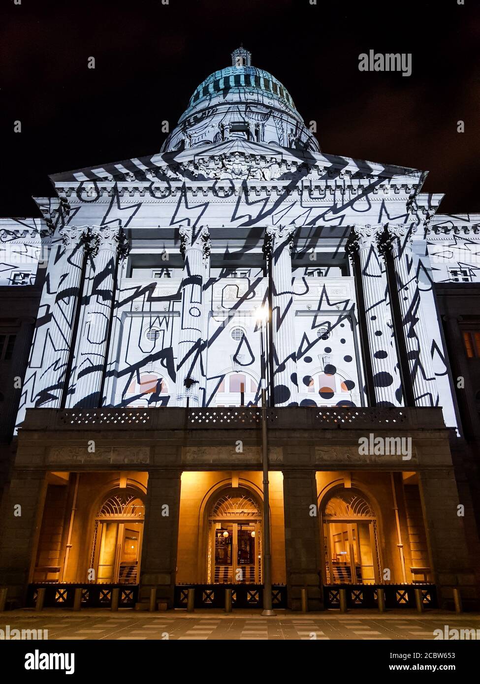 Light to Night Festival in Singapore at the Singapore National Gallery