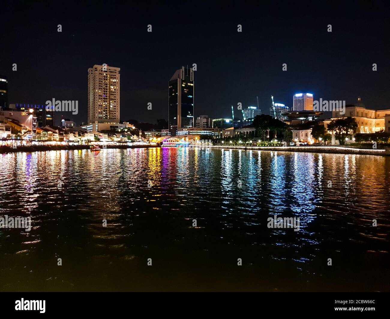 Boat Quay at night Stock Photo Alamy
