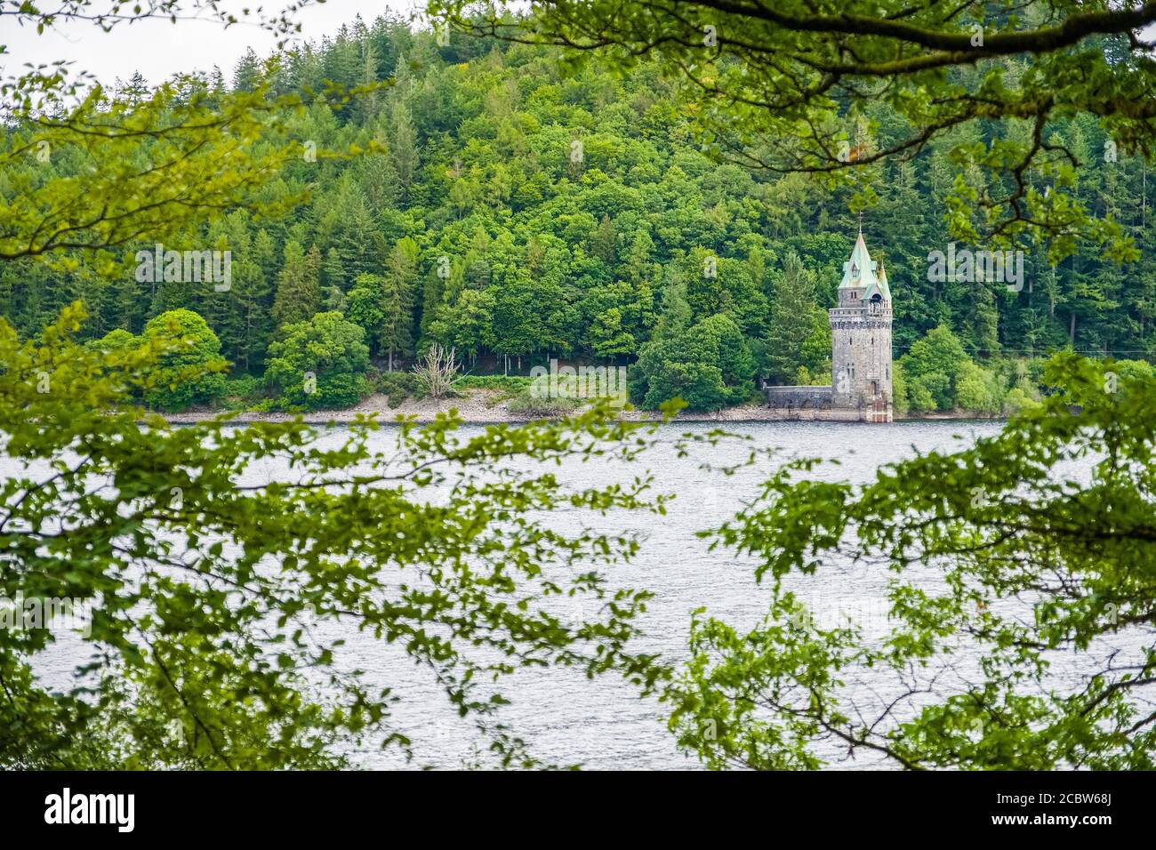 Lake Vyrnwy, Powys, mid Wales. The reservoir was created to supply water to Liverpool Stock Photo