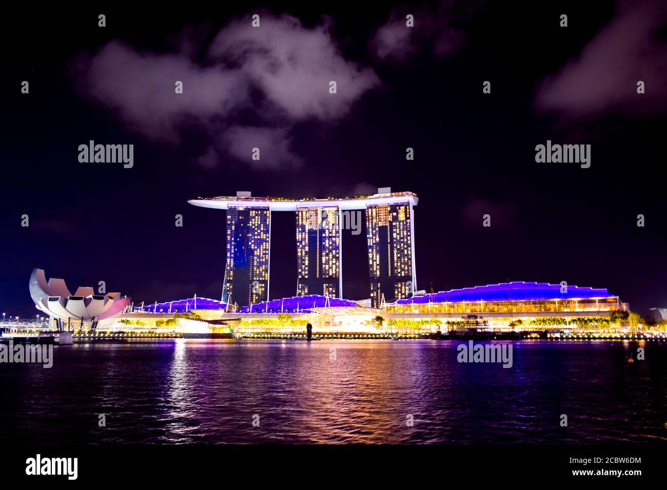 The Art Science Museum and Marina Bay Sands Stock Photo