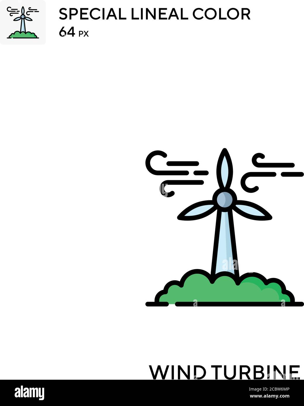 Wind turbine Special lineal color vector icon. Wind turbine icons for ...