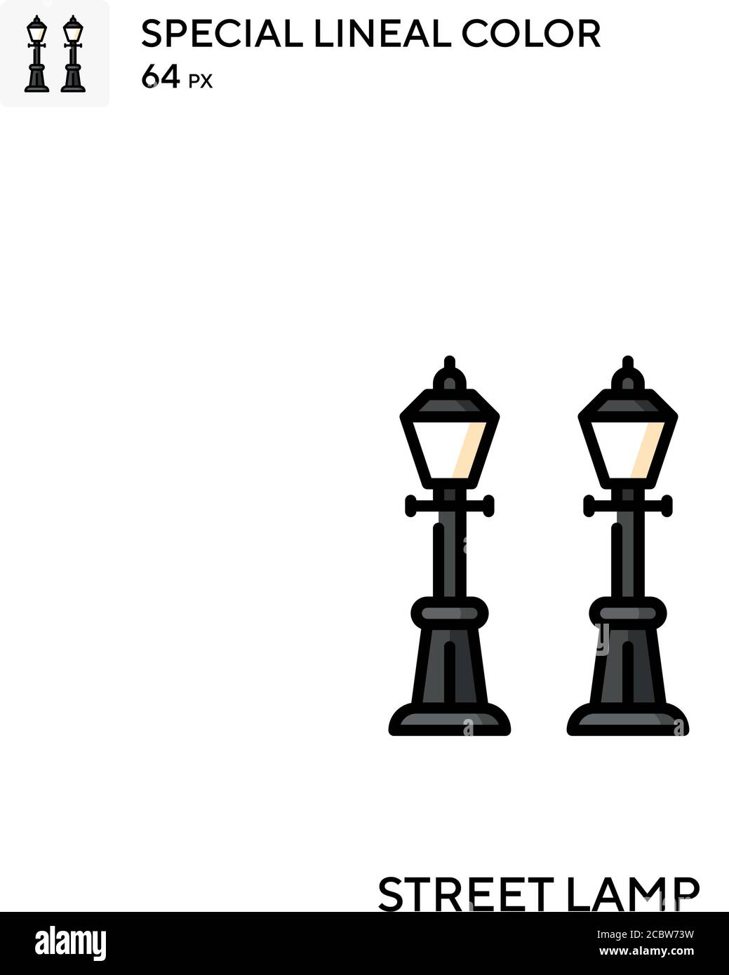 Street lamp Special lineal color vector icon. Street lamp icons for ...